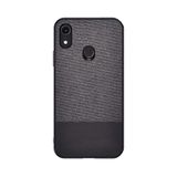 Microcase Huawei Y6S 2019 - Y6 2019 - Honor 8A Fabrik Serisi Kumaş ve Deri Desen Kılıf - Siyah
