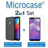 Microcase Huawei Y7 2018 Leather Tpu Silikon Kılıf