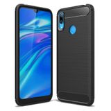 Microcase Huawei Y7 2019 Brushed Carbon Fiber Silikon Kılıf