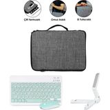 Microcase iPad 10.9 2022 10. Nesil Tablet Uyumlu Gri Çanta+Türkçe Bluetooth Klavye +Mouse+Standı - Yeşil AL5161