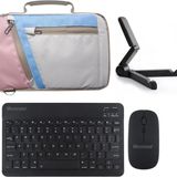 Microcase iPad Air 4 10.9 2020 Uyumlu Tablet Çanta+Türkçe Bluetooth Klavye +Mouse+ Standı - Pembe AL4382 (Pembe)