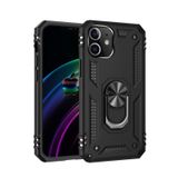 Microcase iPhone 12 Anka Serisi Yüzük Standlı Armor Kılıf- Siyah