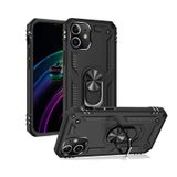 Microcase iPhone 12 Mini Anka Serisi Yüzük Standlı Armor Kılıf- Siyah