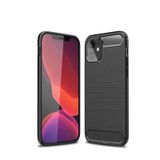 Microcase iPhone 12 Mini Brushed Carbon Fiber Silikon Kılıf - Siyah