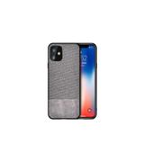 Microcase iPhone 12 Mini Fabrik Serisi Kumaş ve Deri Desen Kılıf - Gri