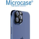 Microcase İphone 12 Pro Kamera Camı Lens Koruyucu Glass Metal Çerçeveli - Siyah