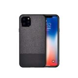 Microcase iPhone 12 Pro Max Fabrik Serisi Kumaş ve Deri Desen Kılıf - Siyah