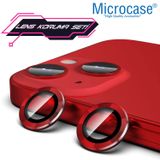 Microcase İphone 13 Mini Kamera Camı Lens Koruyucu Halka Set - Kırmızı