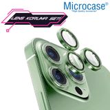 Microcase İphone 13 Pro Max Kamera Camı Lens Koruyucu Halka Set - Koyu Yeşil