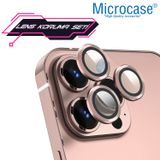 Microcase İphone 13 Pro Max Kamera Camı Lens Koruyucu Halka Set - Pembe