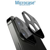 Microcase İphone 13 Pro Max Kamera Camı Lens Koruyucu Metal Çerçeveli Kapalı Tasarım Tempered -siyah