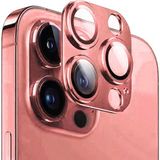 Microcase iPhone 14 Pro - iPhone 14 Pro Max Kamera Camı Lens Koruyucu Halka Set - AL3131 (Pembe)