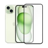 Microcase Iphone 15 Plus Tam Kaplayan Çerçeveli Tempered Ekran Koruyucu - Siyah AL3276