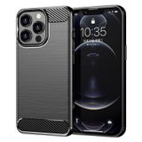 Microcase Iphone 15 ProMax Brushed Carbon Fiber Silikon TPU Kılıf- Siyah AL3332