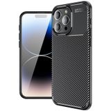 Microcase Iphone 15 ProMax Maxy Serisi Carbon Fiber Silikon Kılıf - Siyah AL3413