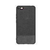 Microcase İphone 6 Plus - 6s Plus Fabrik Serisi Kumaş Ve Deri Desen Kılıf - Siyah