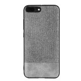 Microcase iPhone 7 Plus Fabrik Serisi Kumaş ve Deri Desen Kılıf - Gri