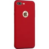 Microcase iPhone 8 Plus Premium Matte Silikon TPU Tempered Cam + Kırmızı Kılıf
