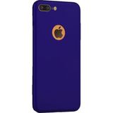 Microcase iPhone 8 Plus Premium Matte Silikon TPU Tempered Cam + Lacivert Kılıf