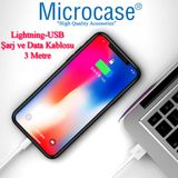 Microcase iPhone iPad Lightning USB Şarj ve Data Kablosu - 3 Metre Beyaz
