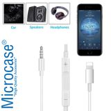 Microcase İphone Lightning To Aux Çevirici Ses Kontrol Özellikli Kablo Beyaz - Model Mh021