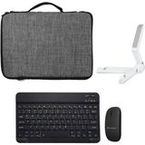 Microcase Lenovo Tab 4 E8 TB-8304F TB-8304L Tablet Çanta + Bluetooth Klavye + Mouse + Tablet Standı - AL8112 - Siyah