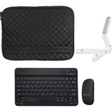 Microcase Lenovo Tab M9 9 Inch Tablet Kapitone Tablet Çanta + Bluetooth Klavye + Mouse + Tablet Standı - AL8123 - Koyu Siyah