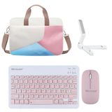 Microcase Lenovo Yoga Tab 11 YT-J706F 11'' Tablet Çanta + Bluetooth Klavye + Mouse + Tablet Standı Pembe - AL4233