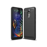 Microcase LG K40 Brushed Carbon Fiber TPU Siyah Silikon Kılıf
