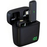 Microcase Lightning Girişli Tekli Profesyonel Wireless Kablosuz Yaka Mikrofonu Lavalier - AL4117 - Siyah