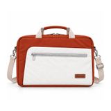 Microcase MacBook Air 13 inch M4 2025 ile uyumlu MacBook Taşıma Çantası Darbe Korumalı Omuz Askılı Çok Bölmeli Krem Kiremit AL5694