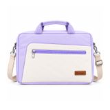 Microcase MacBook Air 13 inch M4 2025 ile uyumlu MacBook Taşıma Çantası Darbe Korumalı Omuz Askılı Çok Bölmeli Krem Lila AL5694