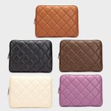 Microcase Macbook Pro 13 A1989 Için Baklava Desen Kapitone Deri Kumaş Taşıma Çantası Kılıf - AL3765 - Siyah