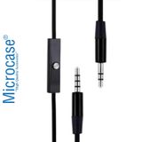 Microcase Mikrofonlu Çift Taraflı Aux Kablosu 3.5 Mm Altın Uçlu Jak - 120 Cm Siyah - Al2455