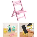 Microcase Mini Katlanır Sandalye Tasarım Telefon Standı Dekoratif Tutucu-AL4925 (Açık Pembe)