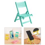 Microcase Mini Katlanır Sandalye Tasarım Telefon Standı Dekoratif Tutucu-AL4925 (Sarı)