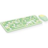 Microcase Mofii 666 2.4G Kablosuz Karışık Renkli Klavye ve Mouse Set-AL4185 (Yeşil)