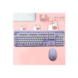 Microcase Mofii Ayıcık Desenli Kablosuz Renkli Yuvarlak Tuşlu Türkçe Klavye Mouse Set-al4258