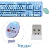 Microcase Mofii Sweet Serisi Renkli Kablosuz Klavye Mouse Set Türkçe AL4259 (Mavi)