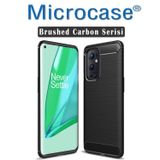 Microcase Oneplus 9 Pro Brushed Carbon Fiber Silikon Kılıf- Siyah