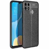 Microcase Oppo A15s Leather Tpu Silikon Kılıf - Siyah