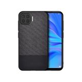 Microcase Oppo A73 Fabrik Serisi Kumaş ve Deri Desen Kılıf - Siyah
