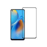 Microcase Oppo A74 Tam Kaplayan Çerçeveli Tempered Ekran Koruyucu - Siyah