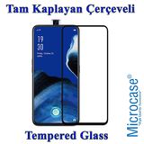 Microcase Oppo Reno 2Z Tam Kaplayan Çerçeveli Tempered Ekran Koruyucu - Siyah