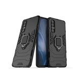 Microcase Oppo Reno 3 Pro Batman Serisi Yüzük Standlı Armor Kılıf - Siyah