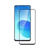 Microcase Oppo Reno 6 4G Tam Kaplayan Çerçeveli Tempered Ekran Koruyucu - Siyah