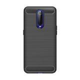 Microcase Oppo RX17 Pro Brushed Carbon Fiber Silikon TPU Siyah Kılıf