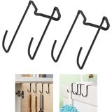 Microcase Paslanmaz Çelik Metal Banyo Duşakabin Mutfak Vb Alanlar Için Askılık L Model -AL4839 2 Adet - Siyah