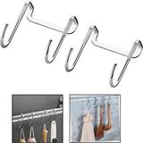 Microcase Paslanmaz Çelik Metal Banyo Duşakabin Mutfak Vb Alanlar Için Askılık M Model -AL4838 2 Adet - Gümüş