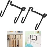 Microcase Paslanmaz Çelik Metal Banyo Duşakabin Mutfak Vb Alanlar Için Askılık M Model -AL4838 2 Adet - Siyah